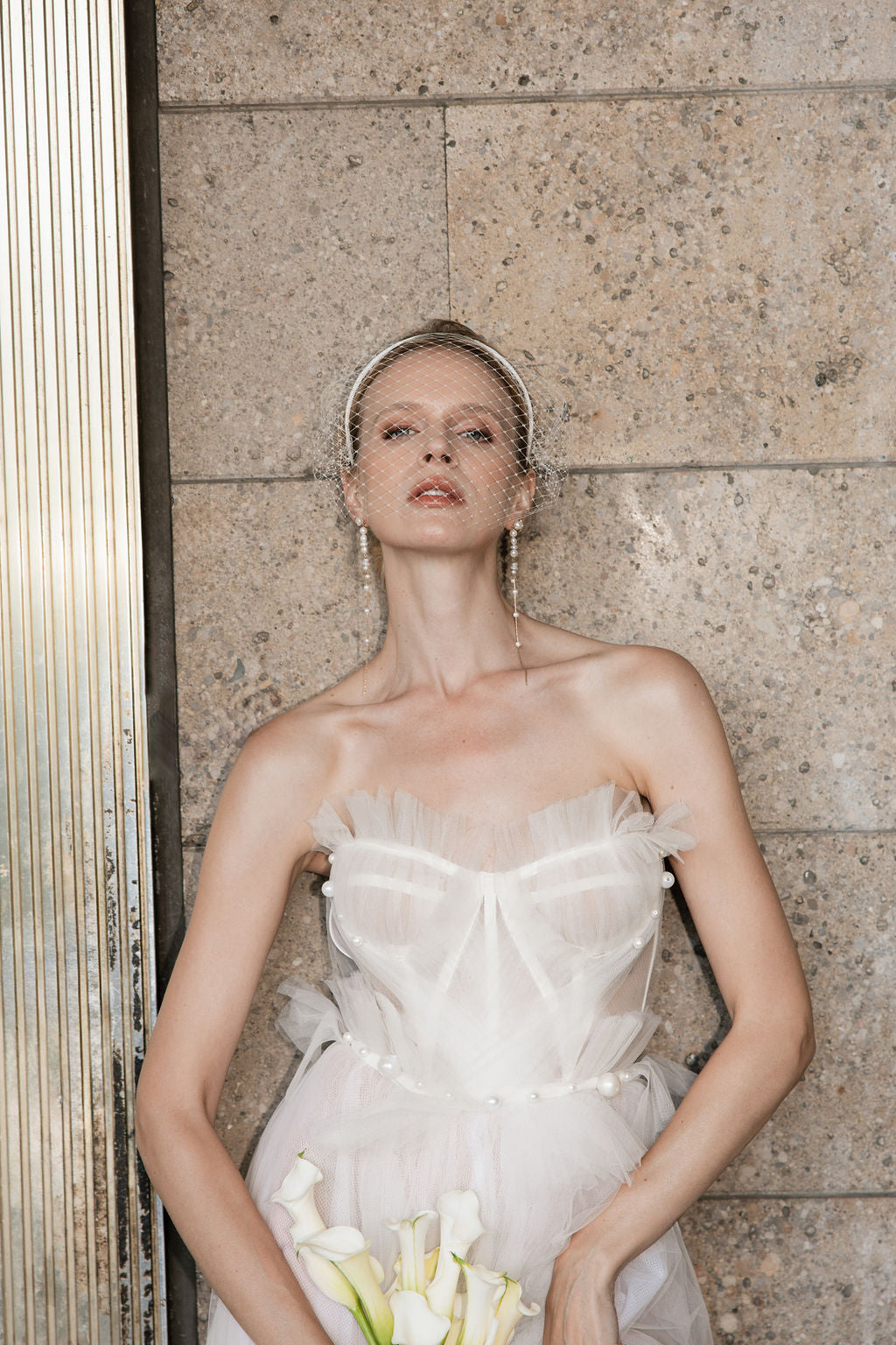 Bandeau violet avec voile