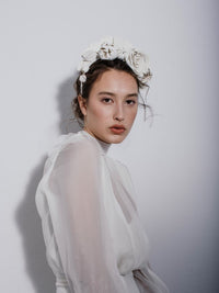 Serre-tête en cuir à fleurs