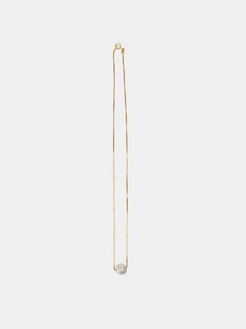 Minimalistische Braut-Halskette mit einzelner Süßwasser